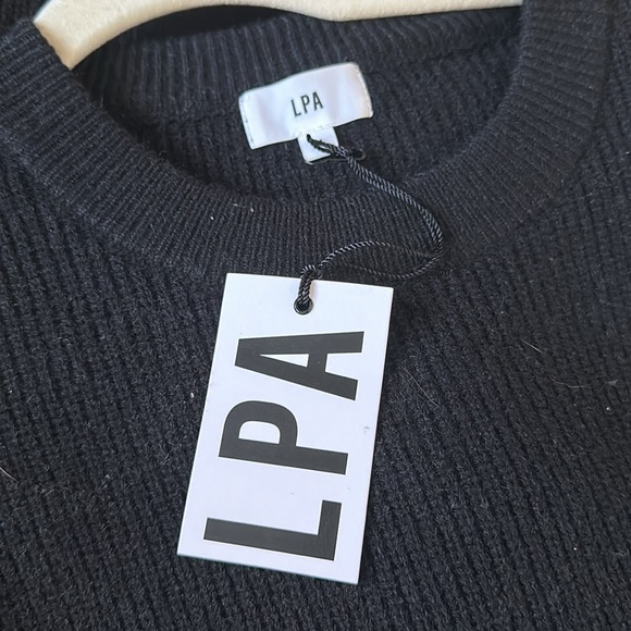 LPA Long Sleeve Ribbed Dress in Black - Picture 5 of 5